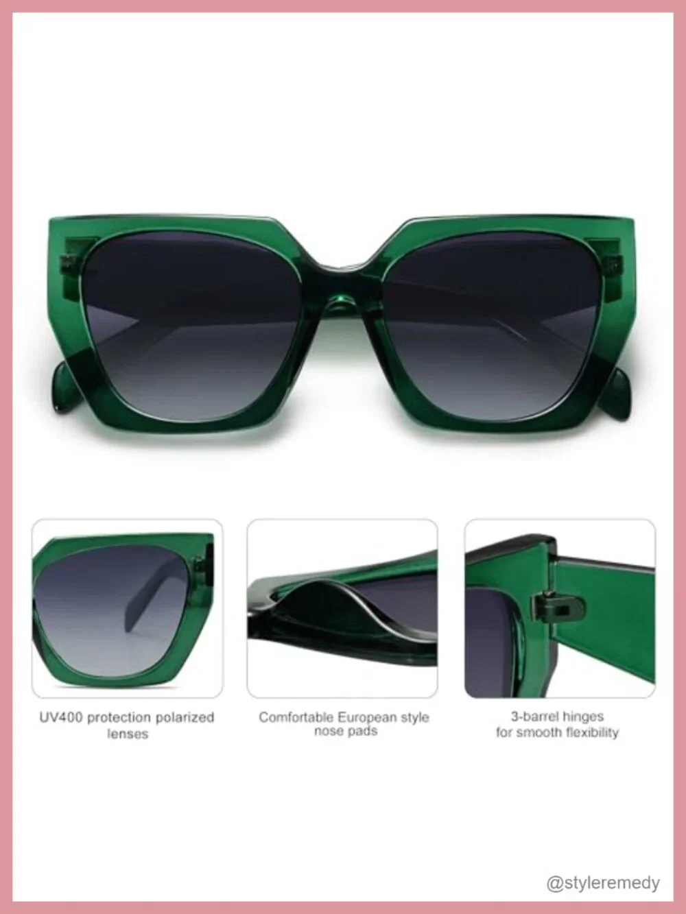 Oversized Square Polarized Sunglasses for Women